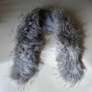 Gray Faux Fur Shawl